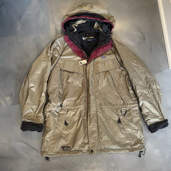 Eddie Bauer EBTek Goretex Jacket Coat Mens M Green Weatherproof Hood Ripstop - Picture 1 of 14